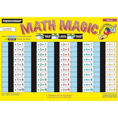 TimeTEX - Zaubertafel "Mathematik" - Englisch Division Ergebnis | Rechen-Tafel mit Selbstkontrolle zum spielerischen Lernen und Üben von Division auf englisch | Inhalt: Englisch Division Ergebnis von TimeTEX