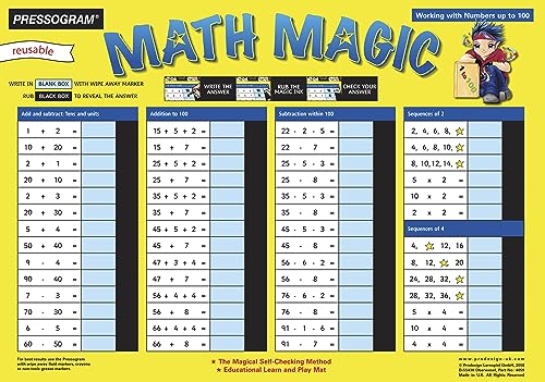 TimeTEX - Zaubertafel "Mathematik" - Englisch Rechenspaß bis 100 | Rechen-Tafel mit Selbstkontrolle zum spielerischen Lernen von Addition, Subtraktion und Multiplikation | Inhalt: Zahlenraum bis 100 von TimeTEX