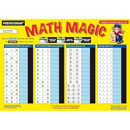 TimeTEX - Zaubertafel "Mathematik" - Englisch Rechnen bis 20 | Rechen-Tafel mit Selbstkontrolle zum spielerischen Lernen von Addition und Subtraktion auf englisch | Inhalt: Englisch Rechnen bis 20 von TimeTEX