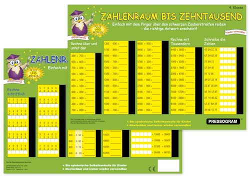 TimeTEX - Zaubertafel "Mathematik" - Zahlenraum bis 100.000 | Rechen-Tafel mit Selbstkontrolle zum spielerischen Lernen von Addition, Subtraktion und Multiplikation | Inhalt: Zahlenraum bis 100.000 von TimeTEX