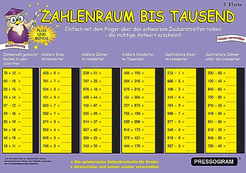 TimeTEX - Zaubertafel "Mathematik" - Zahlenraum bis 1000 | Rechen-Tafel mit Selbstkontrolle zum spielerischen Lernen von Addition, Subtraktion und Multiplikation | Inhalt: Zahlenraum bis 1000 TimeTEX - Zaubertafel "Mathematik" - Zahlenraum bis 1000 | Rechen-Tafel mit Selbstkontrolle zum spielerischen Lernen von Addition, Subtraktion und Multiplikation | Inhalt: Zahlenraum bis 1000 von TimeTEX