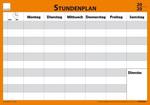 TimeTex Wand-Stundenplan mit Stift + Clip - laminiert - 70 x 100 cm - Wandplaner - Stundenplan-Wandplaner- 10762 von TimeTEX