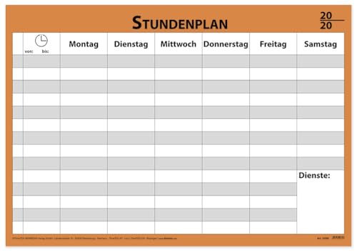 TimeTex Wand-Stundenplan mit Stift + Clip - laminiert - 70 x 100 cm - Wandplaner - Stundenplan-Wandplaner- 10762 von TimeTEX