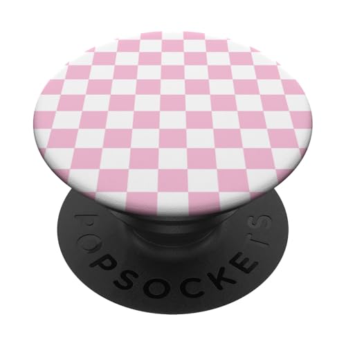 Blassrosa, Schachbrettmuster, kariert PopSockets Klebender PopGrip von Timeless Checkered Pattern Designs