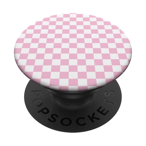 Blassrosa, Schachbrettmuster, kariert PopSockets Klebender PopGrip von Timeless Checkered Pattern Designs