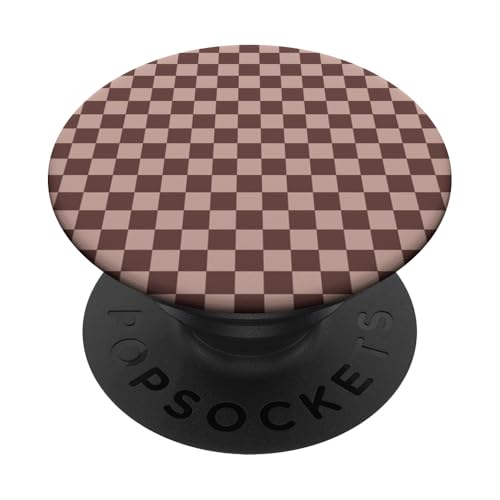 Braun & Beige, Schachbrettmuster, kariert PopSockets Klebender PopGrip Braun & Beige, Schachbrettmuster, kariert PopSockets Klebender PopGrip von Timeless Checkered Pattern Designs