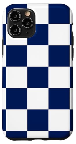 Cooles Marineblau, Schachbrettmuster, kariert Hülle für iPhone 11 Pro von Timeless Checkered Pattern Designs