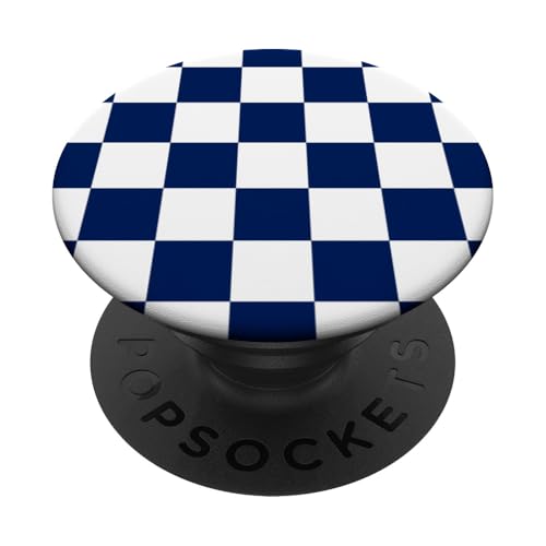 Cooles Marineblau, Schachbrettmuster, kariert PopSockets Klebender PopGrip Cooles Marineblau, Schachbrettmuster, kariert PopSockets Klebender PopGrip von Timeless Checkered Pattern Designs