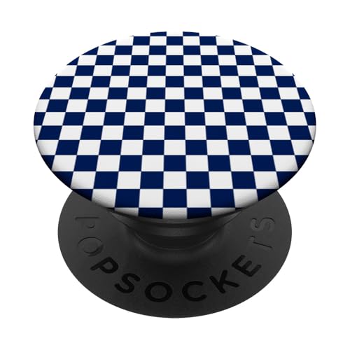 Cooles Marineblau, Schachbrettmuster, kariert PopSockets Klebender PopGrip Cooles Marineblau, Schachbrettmuster, kariert PopSockets Klebender PopGrip von Timeless Checkered Pattern Designs