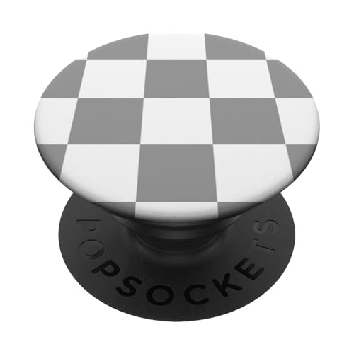 Grau, Schachbrettmuster, kariert PopSockets Klebender PopGrip von Timeless Checkered Pattern Designs