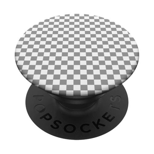 Grau, Schachbrettmuster, kariert PopSockets Klebender PopGrip von Timeless Checkered Pattern Designs