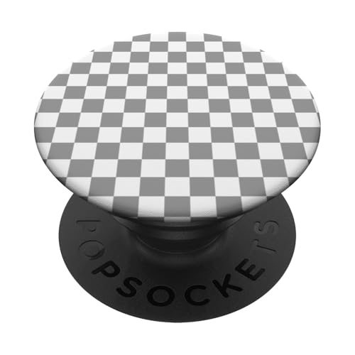 Grau, Schachbrettmuster, kariert PopSockets Klebender PopGrip von Timeless Checkered Pattern Designs