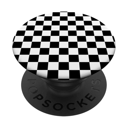 Klassisch, Schwarz & Weiß, Schachbrettmuster, Kariert PopSockets Klebender PopGrip Klassisch, Schwarz & Weiß, Schachbrettmuster, Kariert PopSockets Klebender PopGrip von Timeless Checkered Pattern Designs