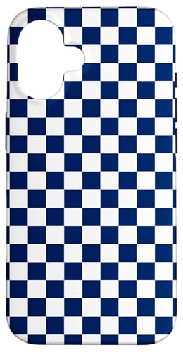 Marineblau, Schachbrettmuster, kariert Hülle für iPhone 16 Marineblau, Schachbrettmuster, kariert Hülle für iPhone 16 von Timeless Checkered Pattern Designs