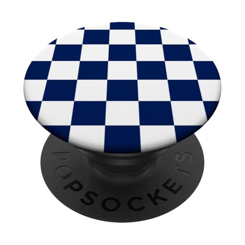Marineblau, Schachbrettmuster, kariert PopSockets Klebender PopGrip Marineblau, Schachbrettmuster, kariert PopSockets Klebender PopGrip von Timeless Checkered Pattern Designs