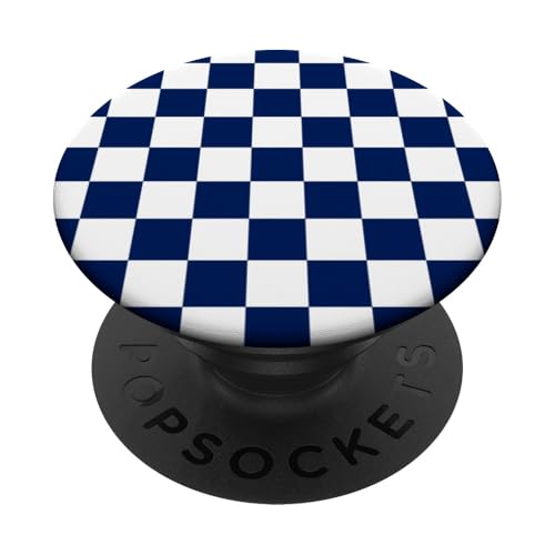 Marineblau, Schachbrettmuster, kariert PopSockets Klebender PopGrip Marineblau, Schachbrettmuster, kariert PopSockets Klebender PopGrip von Timeless Checkered Pattern Designs