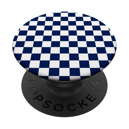 Marineblau, Schachbrettmuster, kariert PopSockets Klebender PopGrip Marineblau, Schachbrettmuster, kariert PopSockets Klebender PopGrip von Timeless Checkered Pattern Designs