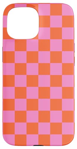 Orange und Rosa, Schachbrettmuster, kariert Hülle für iPhone 15 von Timeless Checkered Pattern Designs