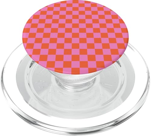 Orange und Rosa, Schachbrettmuster, kariert PopSockets PopGrip für MagSafe Orange und Rosa, Schachbrettmuster, kariert PopSockets PopGrip für MagSafe von Timeless Checkered Pattern Designs