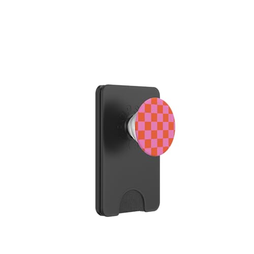 Orange und Rosa, Schachbrettmuster, kariert PopSockets PopWallet für MagSafe Orange und Rosa, Schachbrettmuster, kariert PopSockets PopWallet für MagSafe von Timeless Checkered Pattern Designs
