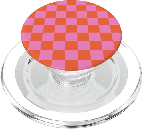 Rosa & Orange, Schachbrettmuster, kariert PopSockets PopGrip für MagSafe Rosa & Orange, Schachbrettmuster, kariert PopSockets PopGrip für MagSafe von Timeless Checkered Pattern Designs