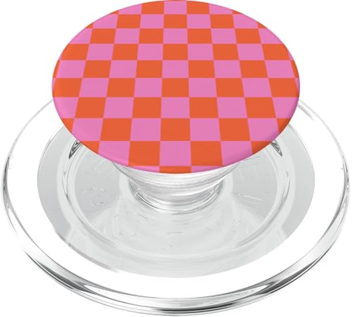 Rosa & Orange, Schachbrettmuster, kariert PopSockets PopGrip für MagSafe Rosa & Orange, Schachbrettmuster, kariert PopSockets PopGrip für MagSafe von Timeless Checkered Pattern Designs