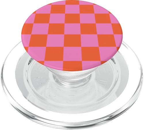 Rosa & Orange, Schachbrettmuster, kariert PopSockets PopGrip für MagSafe Rosa & Orange, Schachbrettmuster, kariert PopSockets PopGrip für MagSafe von Timeless Checkered Pattern Designs