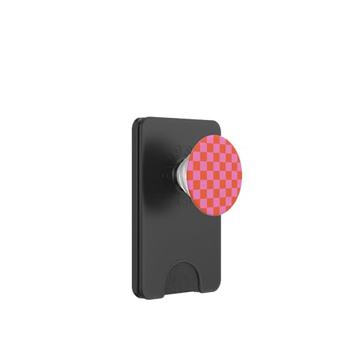 Rosa & Orange, Schachbrettmuster, kariert PopSockets PopWallet für MagSafe Rosa & Orange, Schachbrettmuster, kariert PopSockets PopWallet für MagSafe von Timeless Checkered Pattern Designs