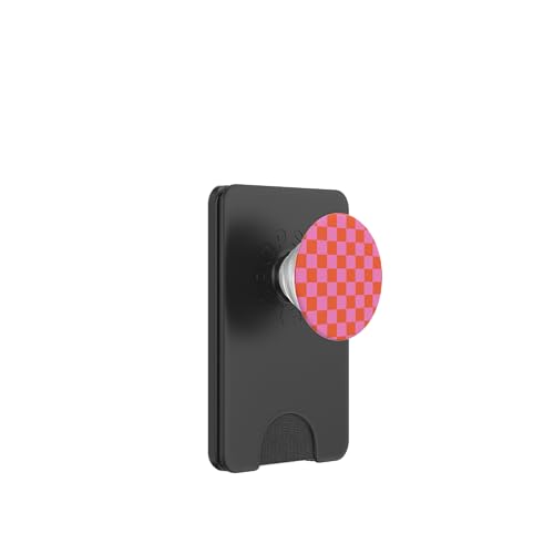 Rosa & Orange, Schachbrettmuster, kariert PopSockets PopWallet für MagSafe Rosa & Orange, Schachbrettmuster, kariert PopSockets PopWallet für MagSafe von Timeless Checkered Pattern Designs