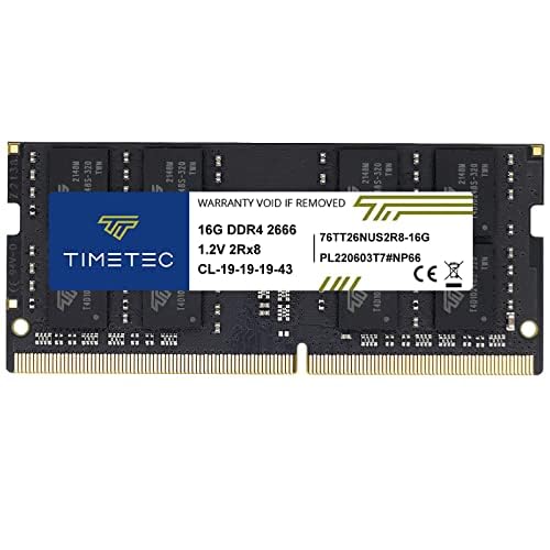 Timetec 16GB DDR4 2666MHz PC4-21300 Non-ECC Unbuffered 1.2V CL19 1Rx8 Single Rank 260 Pin SODIMM Laptop Notebook PC Computer Speicher RAM Modul Upgrade (16GB) von Timetec