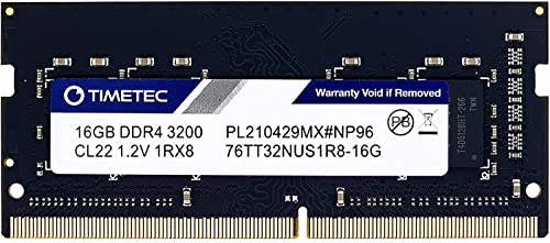 Timetec 16GB DDR4 3200MHz PC4-25600 Non-ECC Unbuffered 1.2V CL22 1Rx8 Single Rank 260 Pin SODIMM Kompatibel mit AMD und Intel Gaming Laptop Notebook PC Computer Speicher RAM Modul Upgrade (16GB) von Timetec