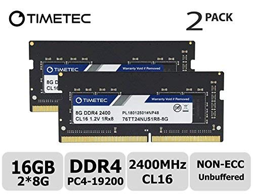 Timetec 16GB KIT (2x8GB) DDR4 2400MHz PC4-19200 Non-ECC Unbuffered 1.2V CL17 1Rx8 Single Rank 260 Pin SODIMM Laptop Notebook PC Computer Speicher RAM Modul Upgrade (16GB KIT(2x8GB)) von Timetec