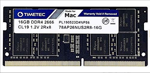 Timetec 16GB kompatibel für Apple DDR4 2666MHz für Mitte 2020 iMac20,1/20,2/Mitte 2019 iMac19,1 27 Zoll mit Retina 5K Display, Ende 2018 Mac Mini (8,1) PC4-21333/PC4-21300 SODIMM-MAC-RAM-Upgrade von Timetec