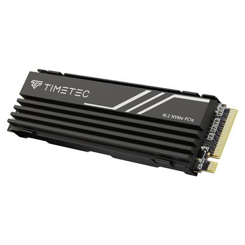 Timetec 1TB PCIe 4.0 Kühlkörper Gaming SSD NVMe PCIe Gen4x4 M.2 2280 3D NAND TLC 1000TBW SLC Cache Lese-/Schreibgeschwindigkeit bis zu 5.100/4.700 MB/s internes Solid State Drive für PS5, PC-Desktop von Timetec