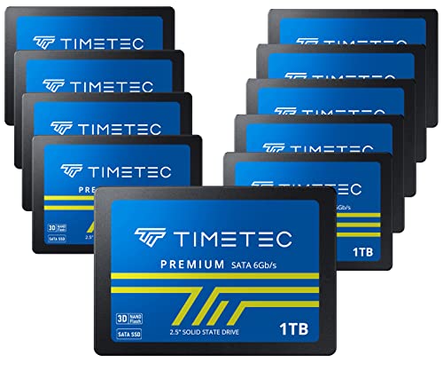 Timetec 1TBx10 (10 Stück) SSD 3D NAND SATA III 6 Gb/s 2,5 Zoll 7 mm (0,28 Zoll) Lesegeschwindigkeit bis zu 550 MB/s SLC Cache Performance Boost Internes Solid State Drive für PC Computer Desktop und von Timetec