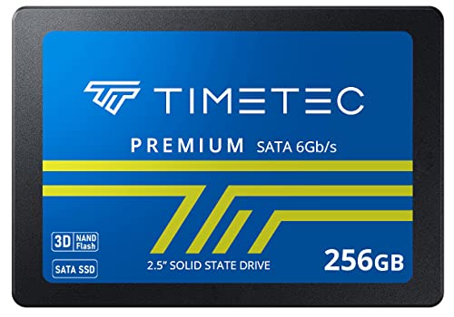 Timetec 256 GB SSD 3D NAND QLC SATA III 6 Gb/s 2,5 Zoll 7 mm Lesegeschwindigkeit bis zu 530 MB/s SLC Cache Performance Boost Interner Solid State Drive für PC Computer Desktop und Laptop (256 GB) von Timetec