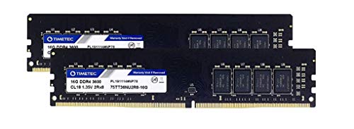 Timetec 32 GB KIT (2 x 16 GB) DDR4 3600 MHz PC4-28800 CL18 1,35 V Nicht-ECC ungepuffert Entwickelt für Gaming und Grafik Kompatibel mit AMD und Intel Desktop-PC-Computer-Speichermodul-Upgrade von Timetec