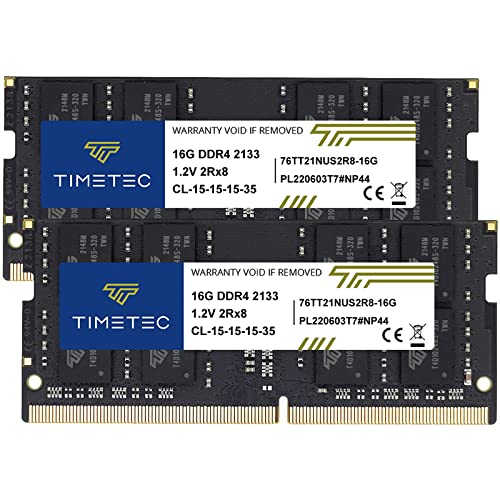 Timetec 32GB KIT (2x16GB) DDR4 2133MHz PC4-17000 Non-ECC Unbuffered 1.2V CL15 2Rx8 Dual Rank 260 Pin SODIMM Laptop Notebook PC Computer Speicher RAM Modul Upgrade (32GB KIT(2x16GB)) von Timetec