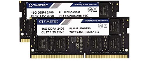 Timetec 32GB KIT (2x16GB) DDR4 2400MHz PC4-19200 Non-ECC Unbuffered 1.2V CL17 2Rx8 Dual Rank 260 Pin SODIMM Laptop Notebook PC Computer Speicher RAM Modul Upgrade (32GB KIT(2x16GB)) von Timetec