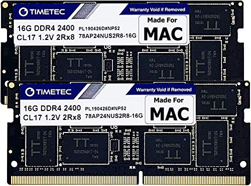 Timetec 32GB KIT (2x16GB) Kompatibel für Apple 2017 iMac(27 Zoll mit Retina 5K, 21,5 Zoll mit Retina 4K/Nicht-Retina 4K) DDR4 2400MHz PC4-19200 SODIMM MAC RAM Upgrade für iMac18,1/iMac18,2/iMac18,3 von Timetec