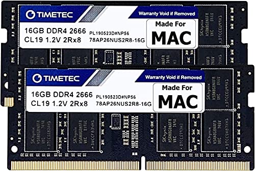 Timetec 32GB KIT (2x16GB) Kompatibel für Apple DDR4 2666MHz/2667MHz für Mitte 2020 iMac 20,1/20,2/Mitte 2019 iMac19,1 27 Zoll mit Retina 5K, Ende 2018 Mac Mini (8,1) PC4-21333/PC4-21300 MAC-RAM von Timetec