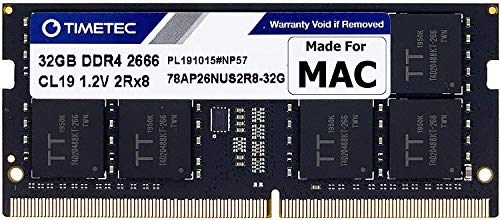 Timetec 32GB kompatibel für Apple DDR4 2666MHz für Mitte 2020 iMac 20,1/20,2/Mitte 2019 iMac 19,1 27 Zoll mit Retina 5K Display, Ende 2018 Mac Mini 8,1 PC4-21333/PC4-21300 SODIMM-MAC-RAM-Upgrade von Timetec