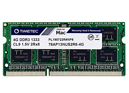 Timetec 4 GB kompatibel für Apple DDR3 1333 MHz PC3-10600 CL9 für Mac Book Pro (Anfang/Ende 2011), iMac (Mitte 2010, Mitte/Ende 2011), Mac mini (Mitte 2011) MAC-RAM-Upgrade von Timetec