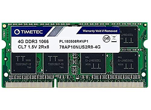 Timetec 4GB kompatibel für Apple DDR3 1067MHz/1066MHz PC3-8500 CL7 Dual Rank für Mac Book, Mac Book Pro, iMac, Mac Mini(Ende 2008, Anfang/Mitte/Ende 2009, Mitte 2010) SODIMM Speicher MAC RAM Upgrade von Timetec