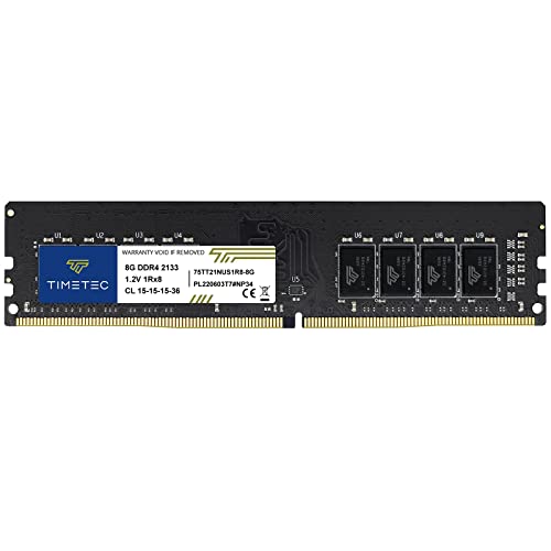 Timetec 8 GB DDR4 2133 MHz PC4-17000 Nicht-ECC ungepuffert 1,2 V CL15 1Rx8 Single Rank 288 Pin UDIMM Desktop-PC Computerspeicher RAM-Modul-Upgrade von Timetec