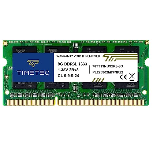 Timetec 8GB DDR3 1333MHz PC3-10600 Non-ECC Unbuffered 1.5V CL9 2Rx8 Dual Rank 204 Pin SODIMM Laptop Notebook PC Computer Speicher RAM Modul Upgrade (8GB) von Timetec