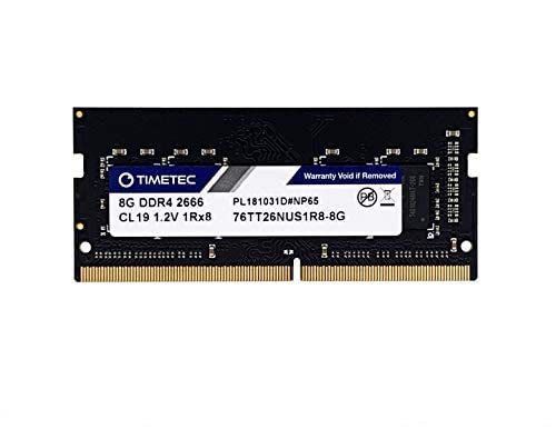 Timetec 8GB DDR4 2666MHz (DDR4-2666) PC4-21300 ((PC4-2666V) Non-ECC Unbuffered 1.2V CL19 1Rx8 Single Rank 260 Pin SODIMM Laptop Notebook PC Computer Speicher RAM Modul Upgrade (8GB) von Timetec