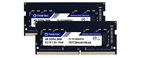 Timetec 8GB KIT (2x4GB) DDR4 2666MHz PC4-21300 Non-ECC Unbuffered 1.2V CL19 1Rx8 Single Rank 260 Pin SODIMM Laptop Notebook PC Computer Speicher RAM Modul Upgrade (8GB KIT(2x4GB)) von Timetec