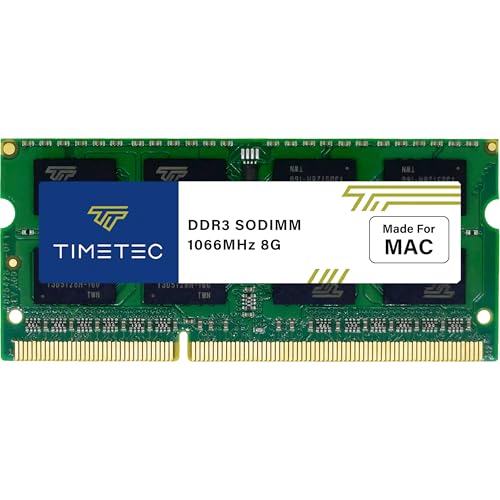 Timetec 8GB kompatibel für Apple DDR3 1067MHz/1066MHz PC3-8500 für Mac Book(Mitte 2010 13 Zoll), Mac Book Pro(Mitte 2010 13 Zoll), iMac(Ende 2009 27 Zoll), Mac Mini(Mitte 2010) SODIMM MAC-RAM-Upgrade von Timetec