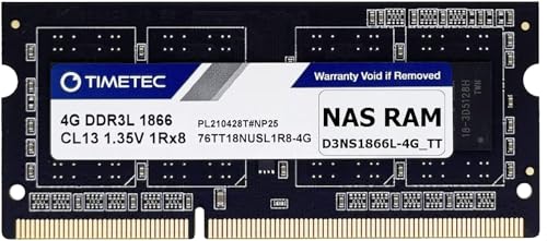 Timetec DDR3-1866L 4GB Replacement for Synology D3NS1866L-4G Non-ECC Unbuffered SODIMM DDR3L 1866Mhz PC3L-14900 1.35V Memory RAM (Compatible for DS620slim, DS218+, DS718+, DS918+, DS418play) von Timetec
